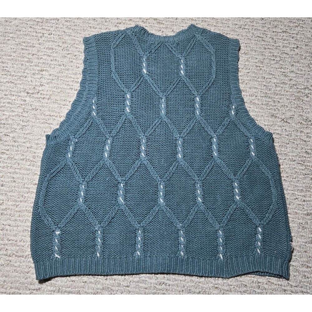 Christopher & Banks Hand Embroidered Knit Sweater Vest Floral Ramie Cotton Small - Picture 2 of 6